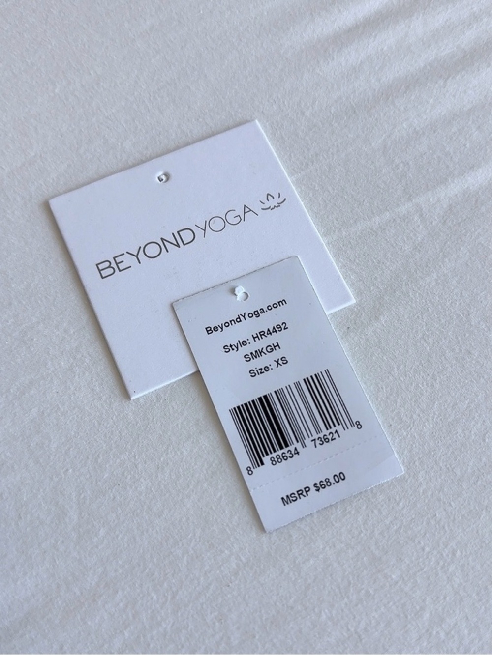 Beyond Yoga Heather Rib Square Neck Cropped Tank Smoke Grey XS - Picture 4 of 13